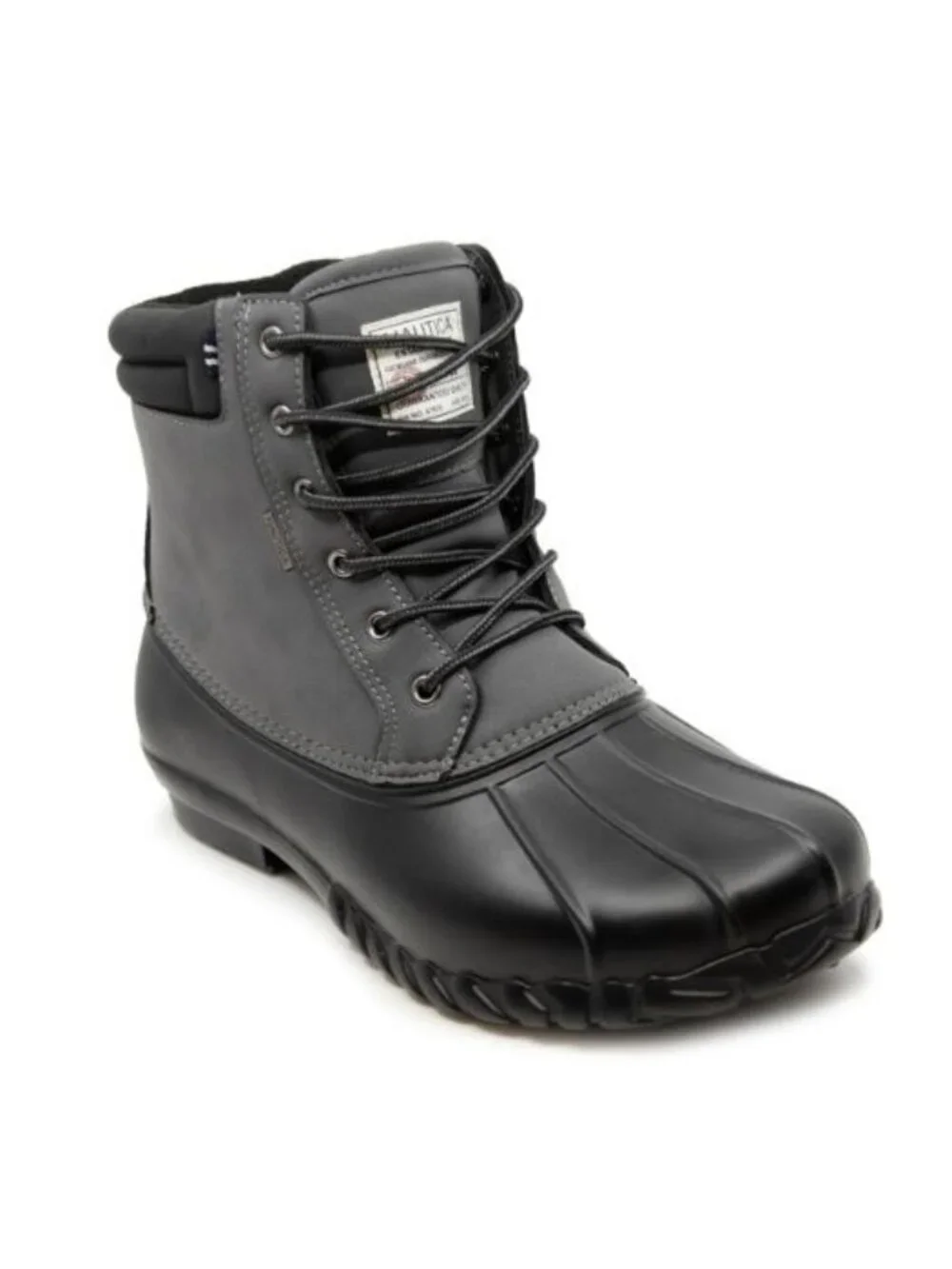 Nautica Channing Mens Cold Weather Boots Charcoal Black Lace-Up Shoes Size 13